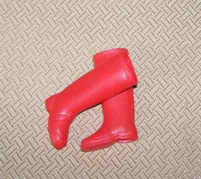 VINTAGE RED RAIN BOOTS FOR FRANCIES POLKA DOTS & RAIN DROPS#1255 FROM 1966 JAPAN