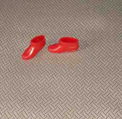 VINTAGE RED SOFT ANKLE BOOTS FOR FRANCIE DOLLS SWINGIN' SKIMMY #1264 FROM 1966~