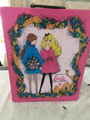 Vintage Mattel 1968 The World Of Barbie Doll Trunk Carrying Case Hot Pink