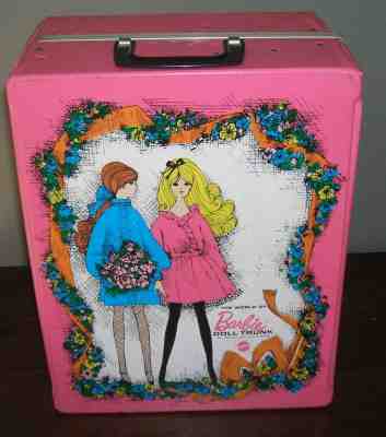 Vintage The World Of Barbie Pink Doll Trunk Carrying Case 1968
