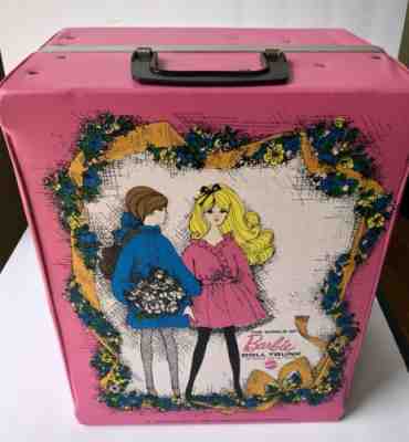 Vtg The World Of Barbie Pink Doll Trunk Carrying Case 1968