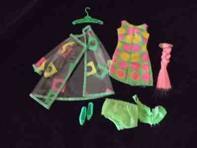 1968 Barbie FRANCIE #1213 PAZAM Rain Coat Outfit - Near Complete & Exc Lot 68