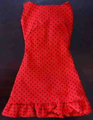 VHTF! Vintage Barbie Dolls 1969 SUN-SHINER Dress Variation Red w/Black Dots Mint