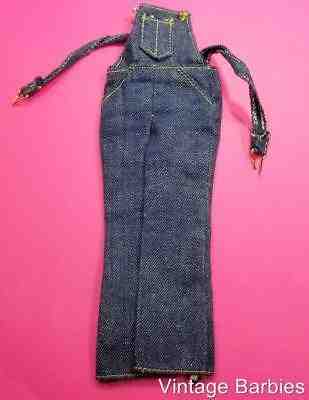 Barbie Doll Overall Denim #3488 Overalls HTF Excellent ~ Vintage 1970's