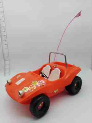 Barbie Vintage 1970 Sun N Fun Dune Buggy car +Roll bar Flag Steering Wheel WORKS