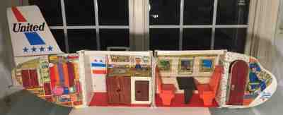 Vintage 1970's Barbie Friendship United Airlines Airplane Mattel