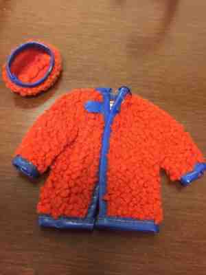1970 Vintage Mattel Barbie Skipper Doll #1746 Wooly Winner Red Coat & Hat