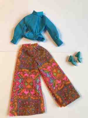 VNTG BARBIE 1970 MOOD MATCHERS #1792 PALAZZO PANTS + SHOES