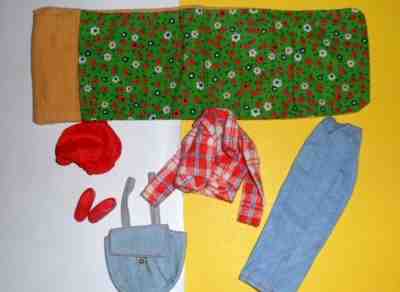 Vintage Barbie #7702 Get UPS 'N GO Camping doll clothes sleeping bag 1970s 