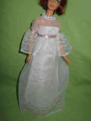 Barbie VINTAGE 1970 FRANCIE Fashion #1244 Wedding Whirl MOD BRIDAL GOWN Dress