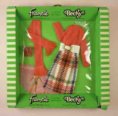 1971 MIDI PLAID - FRANCIE OUTFIT #3444 - NRFB - BARBIE FAMILY