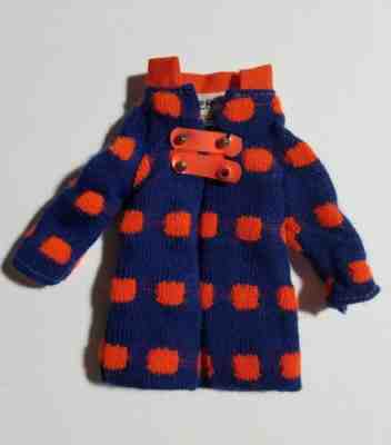 Vintage Mod Barbie: 1971-72 SKIPPER #3472 Double Dashers Navy & Orange Knit Coat