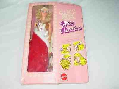 1972 Quick Curl Miss America Barbie Doll Steffie Face, Mattel #8697 NIB