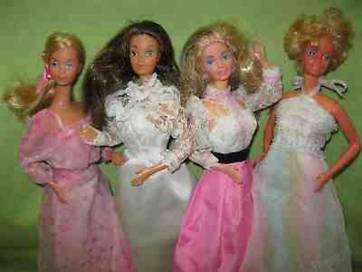 VINTAGE Barbie 1980's Superstar Era 4 DOLL LOT Kissing Tracy Bride Pretty Angel 