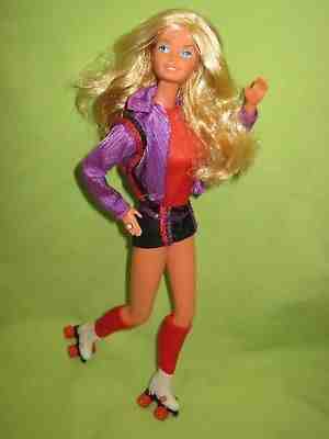 BARBIE Vintage 1980 Superstar Era ROLLER SKATING Doll in Outfit &Skates +Jewelry