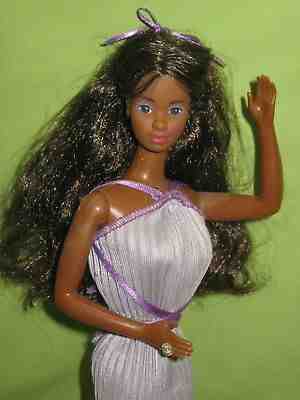 Barbie VINTAGE Superstar Era 1980's African American DREAM GLOW DOLL in Dress +