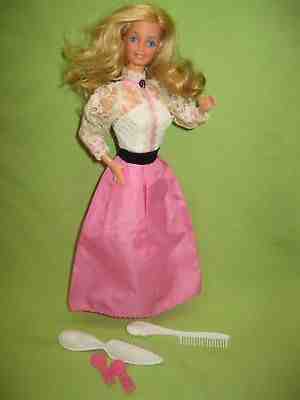 VINTAGE Superstar Era BARBIE 1982 ANGEL FACE DOLL in Victorian Style Dress +Ring