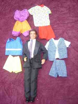 1990s Mattel Ken Doll Suit Outfits Rooted Hair Genuine Barbie Blue Eyes Sox Shoe