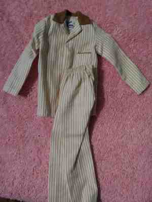 Mattel Barbie Ken Doll Clothes Brown Striped Pajamas Vintage 1960s