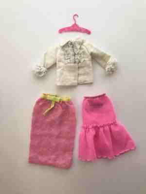 VINTAGE BARBIE FRANCIE OUTFIT LONG ON LOOKS 1227 COMPLETE 2 SKIRT VERSIONS