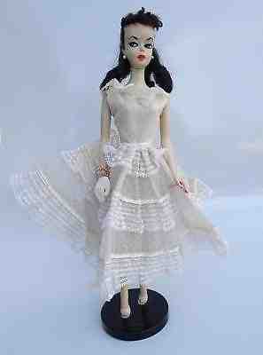 1958 VTG BARBIE DOLL MATTEL w/ WARDROBE w/HEELS on Stand/Stage MCMLVIII RARE
