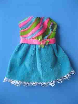 Vintage Barbie Doll Mod Skipper BLUE VELVET DRESS TRIPLE TREAT 1748 Clothes 