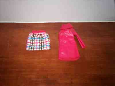 Vintage Barbie JULIA - LEATHER WEATHER #1751 - Plaid Skirt Red Jacket Lot