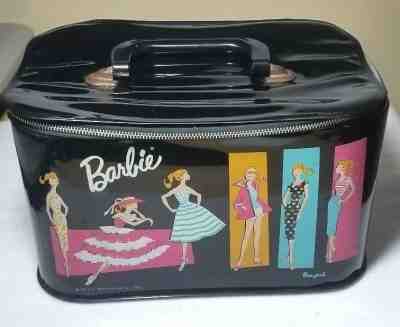 VINTAGE Barbie Carrying Case By Ponytail Black Train Travel Case 1961