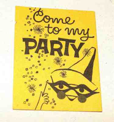 Vintage BARBIE KEN SKIPPER Masquerade #944 "Come To My Party" Invitation 