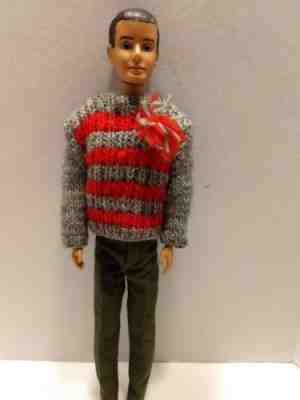 Vintage 1961 1st KEN DOLL Barbie Boyfriend Brunette Flocked Hair 0750 12" Japan