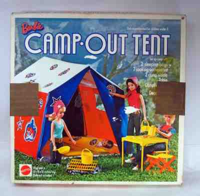 Vintage 1972 Barbie Camp Out Tent In Box Complete