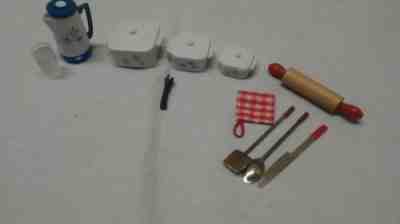Vintage Barbie Hostess Set / BBQ Flatware / Rolling Pin /Dishes /Casseroles 