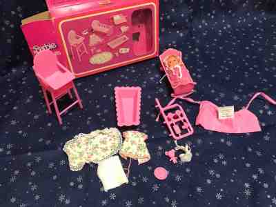 Vintage Barbie Baby Sits Babysitting accessory set with Baby