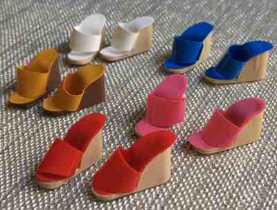 Vintage Barbie Gold Brown Wedgies Wedge Sandals Shoes MORE AVAILABLE