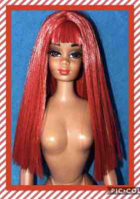 VTG OOAK TNT TWIST N TURN CHRISTIE BARBIE DOLL JULIA RED HAIR REROOT by NICCOLE