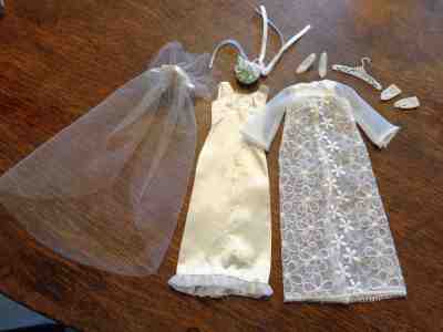 VINTAGE BARBIE FRANCIE DREAMY WEDDING OUTFIT #1217 COMPLETE & EXC-NM CONDITION