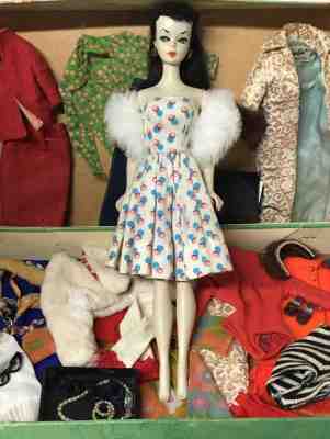 1959 Vintage 850 #1 Brunette Ponytail Barbie Doll Clothes Lot