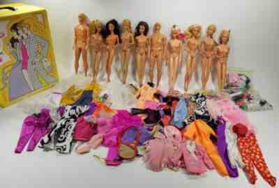 Vintage Barbie Lot 80+ clothes shoes Malibu Ken Barbie Tracy Bride Steffie case 