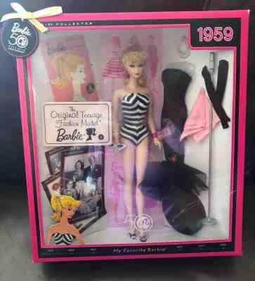50th Anniversary Barbie 1959 Original Teenage Fashion Model Doll Remake NIB