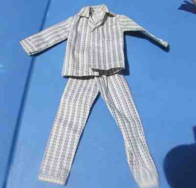 Ken Clone Pajamas Geometric Print Striped Blue White Randy Tommy 1960s Barbie