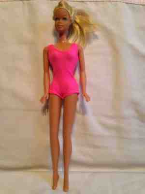 Vintage Sunset Malibu Barbie TNT sun Tan Blonde 1970's pink bthing suit beach