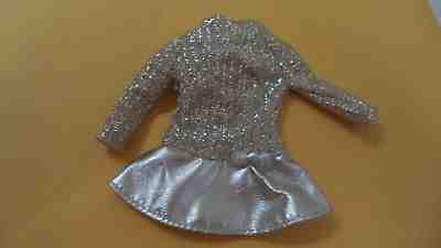 Vintage Mod Barbie 1969 Silver Sparkle #1885 Metallic Dress Nice Lot 35