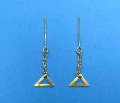 AUCTION Vintage BARBIE CASEY - EVENING IN - Gold Triangle Drop Earrings