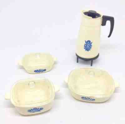 Vintage Barbie Banner Corningware Dishes Set Casserole Coffee Lot Accessories