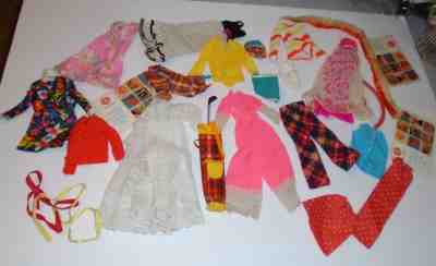 Vintage Barbie francie  Doll  wedding  golf clothes fixer mix lot 