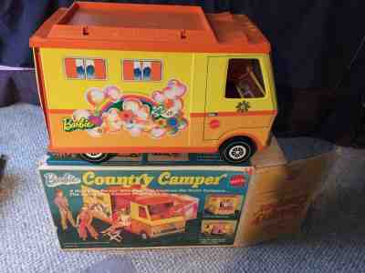1970 Old Vtg Collectible Mattel Barbie Country Camper RV Van Toy W/ Accessories