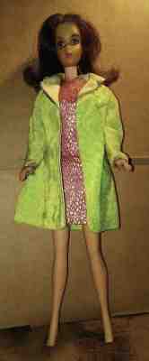 Vintage Twist N Turn Barbie 1969-70 Velvet Venture outfit #1488 Coat & Dress 