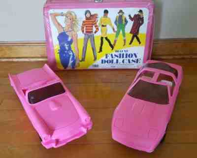 Vintage barbie doll lot incl. 1990's Corvette 1957 T-bird and Deluxe Doll Case