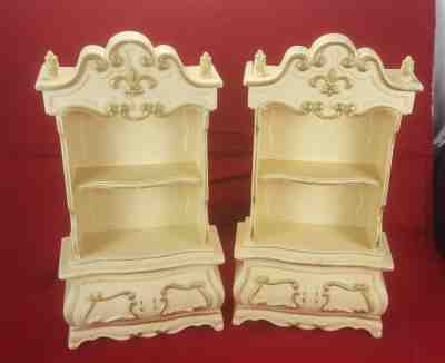 PAIR OF VINTAGE SUSY SUZY GOOSE CHINA HUTCH W/DRAWER BARBIE DOLL FURNITURE