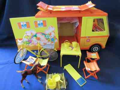 Vintage Barbie Country CAMPER Complete Set with all Accessories - Bike Included 